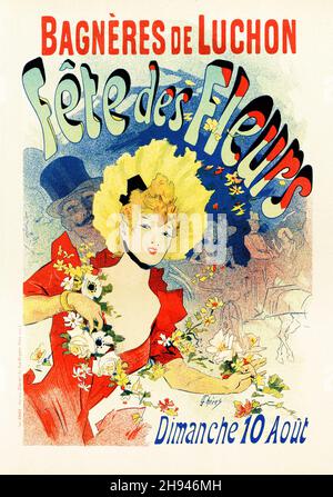 Bagneres de Luchon Fete des Fleurs - 1896 - Posterkunst von Jules Chéret (1836-1932). Französisch. Stockfoto