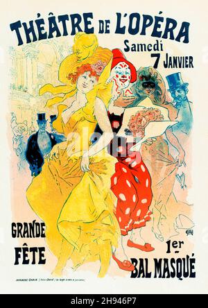 Theatre de L'Opera, Grande Fete, 1er Bal Masque - 1898 - Posterkunst von Jules Chéret (1836-1932). Französisch. Stockfoto