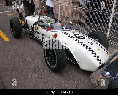 #6 John Elliotts 1960 F1 Lotus 18-Höhepunkt im Dummy-Raster beim Treffen der Geschichte von Monaco, 13th. Mai 2012. Stockfoto