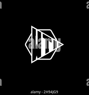 WT Monogram Logo-Buchstabe mit dreieckiger Play-Button-Form hexagonal abgerundet. Dreieck Kreis Monogramm Logo, Dreieck Schild Logo Buchstabe. Stock Vektor