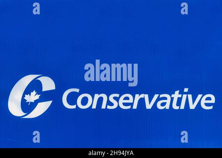 Logo der Konservativen Partei von Kanada.Nov. 22, 2021 Stockfoto