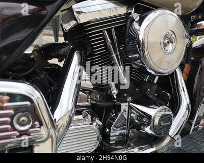 Nahaufnahme eines Details eines Motorrads Stockfoto