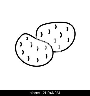 Umriss, einfaches Vektorkartoffel-Symbol isoliert auf weißem Hintergrund. eps 10 Stock Vektor