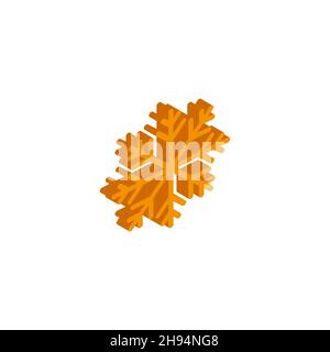 Vektor-isometrisches Schneeflocken-Symbol auf einem weißen Hintergrund EPS Stock Vektor