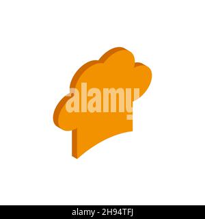 Vektor isometrisches Kochmütze-Symbol auf weißem Hintergrund eps Stock Vektor