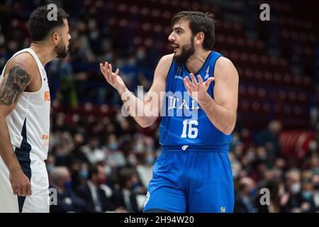 Assago, Mailand, Italien. 29th. November 2021. Amedeo Tessitori (Italien) am zweiten Tag der FIBA Basketball-WM-Europameisterschaft (Endstand: Italien - Niederlande 75-73) (Bildnachweis: © Davide Di Lalla/Pacific Press via ZUMA Press Wire) Stockfoto