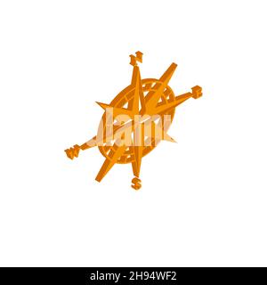 Vektor-isometrisches Kompass-Symbol auf weißem Hintergrund eps Stock Vektor