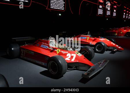 Scarperia, Mugello - 19. November 2021: Ferrari Formel 1 126 CK Jahr 1981 während des Finali Mondiali Ferrari 2021 auf dem Kurs Mugello in Italien zu sehen. Stockfoto