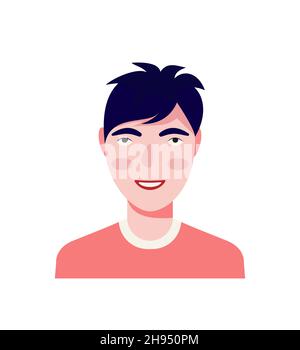 Satz von männlichen Gesichtsemotionen. Bärtiger Mann Emoji-Charakter mit verschiedenen Ausdrücken. Vektor-Illustration im Cartoon-Stil eps Stock Vektor