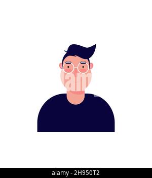 Satz von männlichen Gesichtsemotionen. Bärtiger Mann Emoji-Charakter mit verschiedenen Ausdrücken. Vektor-Illustration im Cartoon-Stil eps Stock Vektor
