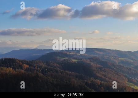 Blick vom Uetliberg (Zürich, Schweiz) Stockfoto