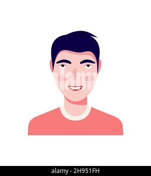 Satz von männlichen Gesichtsemotionen. Bärtiger Mann Emoji-Charakter mit verschiedenen Ausdrücken. Vektor-Illustration im Cartoon-Stil eps Stock Vektor