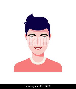 Satz von männlichen Gesichtsemotionen. Bärtiger Mann Emoji-Charakter mit verschiedenen Ausdrücken. Vektor-Illustration im Cartoon-Stil eps Stock Vektor