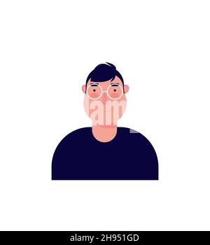 Satz von männlichen Gesichtsemotionen. Bärtiger Mann Emoji-Charakter mit verschiedenen Ausdrücken. Vektor-Illustration im Cartoon-Stil eps Stock Vektor