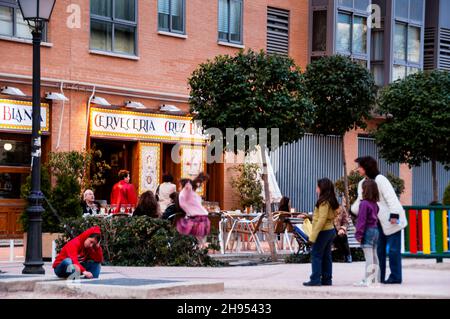 Essen im Freien in Madrid, Spanien. Stockfoto