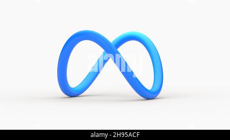 3D Illustration der abstrakten Kunst der Social-Media-Ikone mit trenderem Design Stockfoto