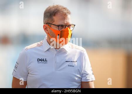 SEIDL Andreas, Teamchef von McLaren Racing, Portrait während des Formel 1 stc Saudi Arabian Grand Prix 2021, 21th Runde der FIA Formel 1 Weltmeisterschaft 2021 vom 3. Bis 5. Dezember 2021 auf dem Jeddah Corniche Circuit, in Jeddah, Saudi-Arabien - Foto: Antonin Vincent/DPPI/LiveMedia Stockfoto