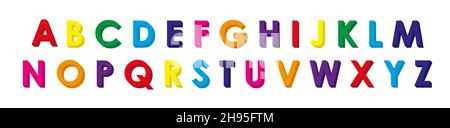 3D BUNTE KINDER ENGLISCHES ALPHABET EPS Stock Vektor