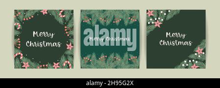 Weihnachten und Happy New Year Kollektion von Vektor-Design . Vorlage für Karte, Poster, Flyer und andere Zwecke. Stock Vektor