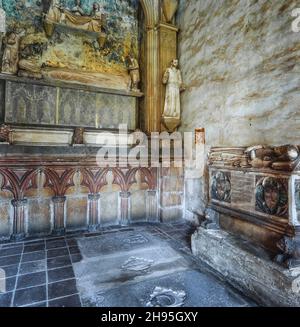 Sepulcro de la reina Elisenda de Moncada, siglo XIV. Monasterio de Santa Maria de Pedralbes. Stockfoto