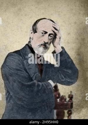 Porträt von Giuseppe Mazzini (1805-1872) Italienischer Revolutionär und Patriot im Jahr 1855 Stockfoto