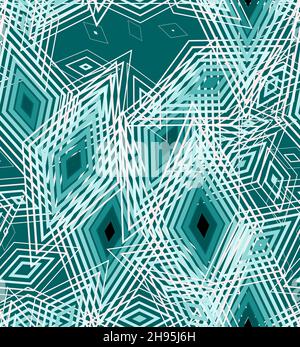 Geometrie Zick-Zack-Vektor-Muster. Ethnische nahtlose Ornament. Abstrakter Hintergrund - bunte Linien. Vektorgrafik. Stock Vektor