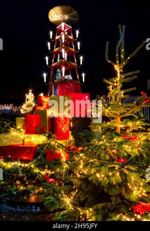 Vor Weihnachten in Waldbreitbach, Westerwald, Rheinland-Pfalz, Deutschland Stockfoto