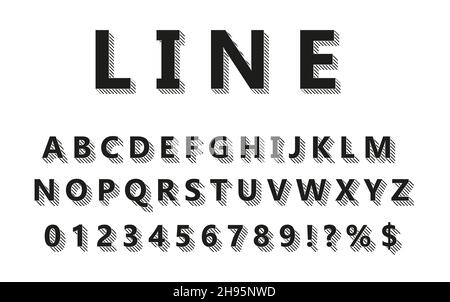 VECTOR 3D SCHRIFTART MIT LINEAREM SCHATTEN Stock Vektor