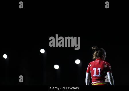 Gloucester, Großbritannien. 04th Dez 2021. Die ALPAS Arena Rachel Lund (#11 Gloucester-Hartpury), aufgenommen während des Allianz Premier 15s Spiels zwischen Gloucester-Hartpury und Loughborough Lightning in der ALPAS Arena in Gloucester, England am 4. Dezember 2021. Kieran Riley Kredit: SPP Sport Pressefoto. /Alamy Live News Stockfoto