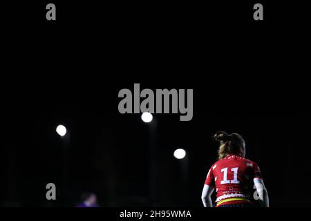 Gloucester, Großbritannien. 04th Dez 2021. Die ALPAS Arena Rachel Lund (#11 Gloucester-Hartpury), aufgenommen während des Allianz Premier 15s Spiels zwischen Gloucester-Hartpury und Loughborough Lightning in der ALPAS Arena in Gloucester, England am 4. Dezember 2021. Kieran Riley Kredit: SPP Sport Pressefoto. /Alamy Live News Stockfoto