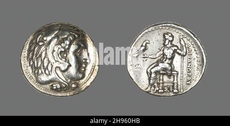 Tetradrachme (Münze) mit Alexander dem Großen, 336-323 v. Chr. Stockfoto