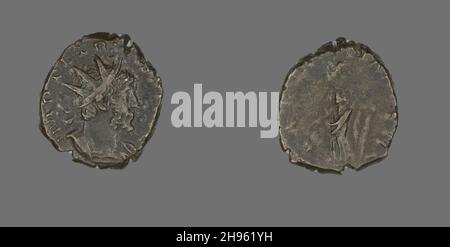 Antoninianus (Münze) Mit Kaiser Tetricus, 271-274. Rückseite: Laetitia, eine römische Göttin des Glücks. Geprägt in Gallien (modernes Frankreich). Stockfoto