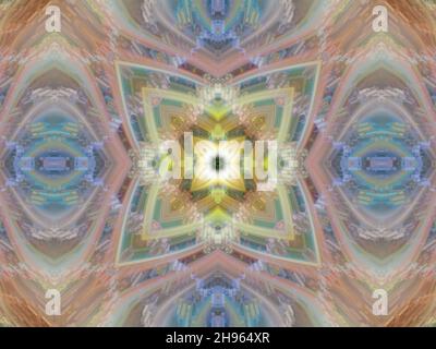 Digitale Kunst, 3D Illustration, buntes abstraktes geometrisches Muster Stockfoto