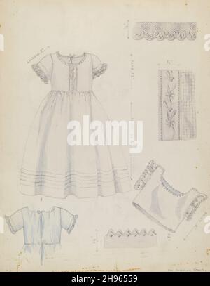 Kleid und Hemd für Kleinkinder, c. 1936. Stockfoto