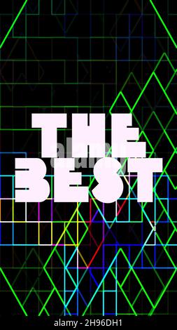 Die besten Worte auf bunten abstrakten geometrischen Hintergrund. Ausbildungskonzept für den Vertrieb von Unternehmen Stockfoto