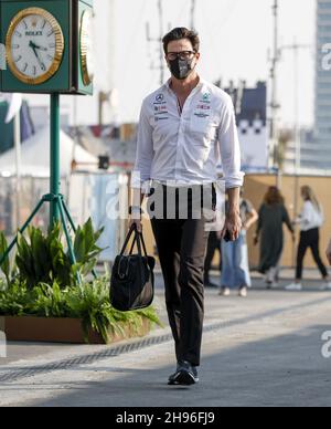 WOLFF Toto (aut), Teamchef & CEO Mercedes AMG F1 GP, Portrait während des Formel 1 stc Saudi Arabian Grand Prix 2021, 21th Runde der FIA Formel 1 Weltmeisterschaft 2021 vom 3. Bis 5. Dezember 2021 auf dem Jeddah Corniche Circuit, in Jeddah, Saudi-Arabien - Foto: Dppi/DPPI/LiveMedia Stockfoto