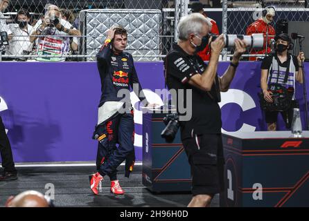 VERSTAPPEN Max (NED), Red Bull Racing Honda RB16B, Portrait während des Formel 1 stc Saudi Arabian Grand Prix 2021, 21th Runde der FIA Formel 1 Weltmeisterschaft 2021 vom 3. Bis 5. Dezember 2021 auf dem Jeddah Corniche Circuit, in Jeddah, Saudi-Arabien - Foto: Dppi/DPPI/LiveMedia Stockfoto