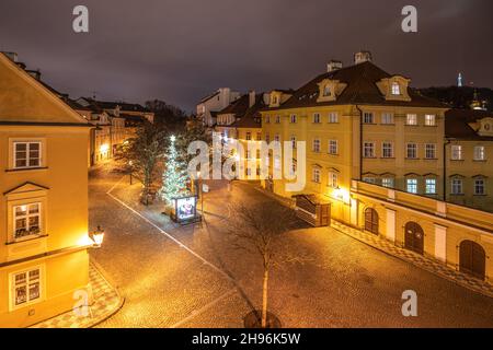 Weihnachtsabend auf der Kampa-Insel in Prag Stockfoto