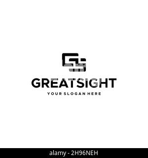 Minimalistisches Logo Initiales GS GREATSIGHT-Logo Stock Vektor