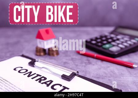 Handschrift Text City Bike. Business-Ansatz für regelmäßige kurze Fahrten durch gleichermaßen flache Stadtgebiete Kauf New House Ideen, Immobilien Stockfoto