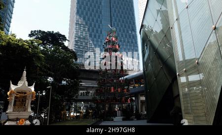 Shopping Mall Sukhumvit Road Weihnachtsgrüße Weihnachtsdekorationen Bangkok Thailand Stockfoto