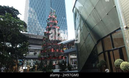 Shopping Mall Sukhumvit Road Weihnachtsgrüße Weihnachtsdekorationen Bangkok Thailand Stockfoto