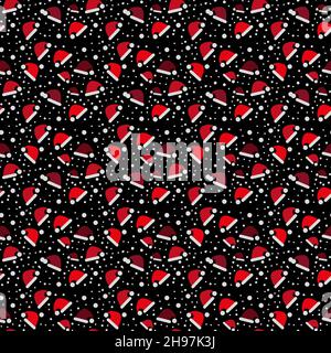 Nahtlose Textur mit Weihnachtsmützen für Hintergründe, Geschenkpapier und Ihre Kreativität Stock Vektor