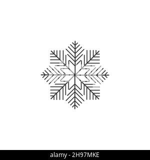 Schneeflocken-symbol, Vektor Schneeflocke anmelden, isolierte Schneeflockensymbol Stock Vektor
