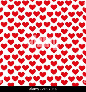 Rote Herzen. Einfache Herzen nahtlose Vektor-Muster. Valentinstag Hintergrund nahtlose Vektor-Muster Stock Vektor