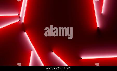 Eine 3D Illustration von roten Neonröhren Textur Hintergrund Stockfoto
