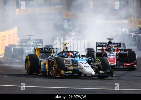 12 Novalak Clément, MP Motorsport, Dallara F2, Aktion während des 7th. Rennens der FIA Formel-2-Meisterschaft 2021 vom 3. Bis 5. Dezember 2021 auf dem Jeddah Corniche Circuit in Jeddah, Saudi-Arabien - Photo Diederik van der Laan / Dutch Photo Agency / DPPI Stockfoto