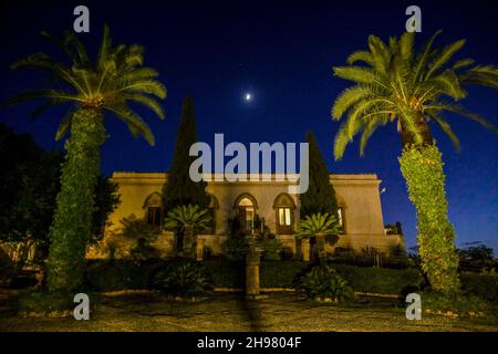 Villa Aurea, archäologischer Park Valle dei Templi (Tal der Tempel), Agrigent, Sizilien, Italien Stockfoto