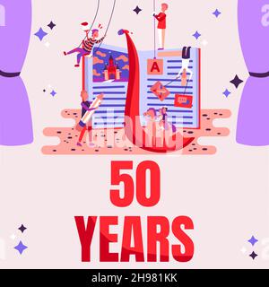 Text mit Inspiration 50 Jahre. Business Showcase zu Ehren von Ruby Jubilee zum Gedenken an einen besonderen Tag Semizentennial Fixing Program Code, Aktualisierung Stockfoto