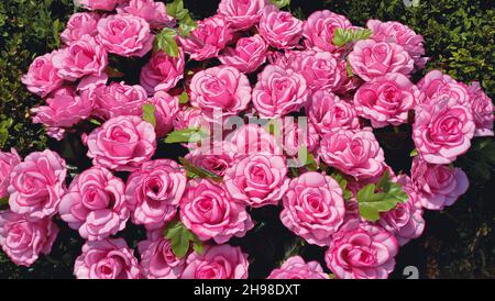 Rosa Rosen künstliche Bouquet Stockfoto